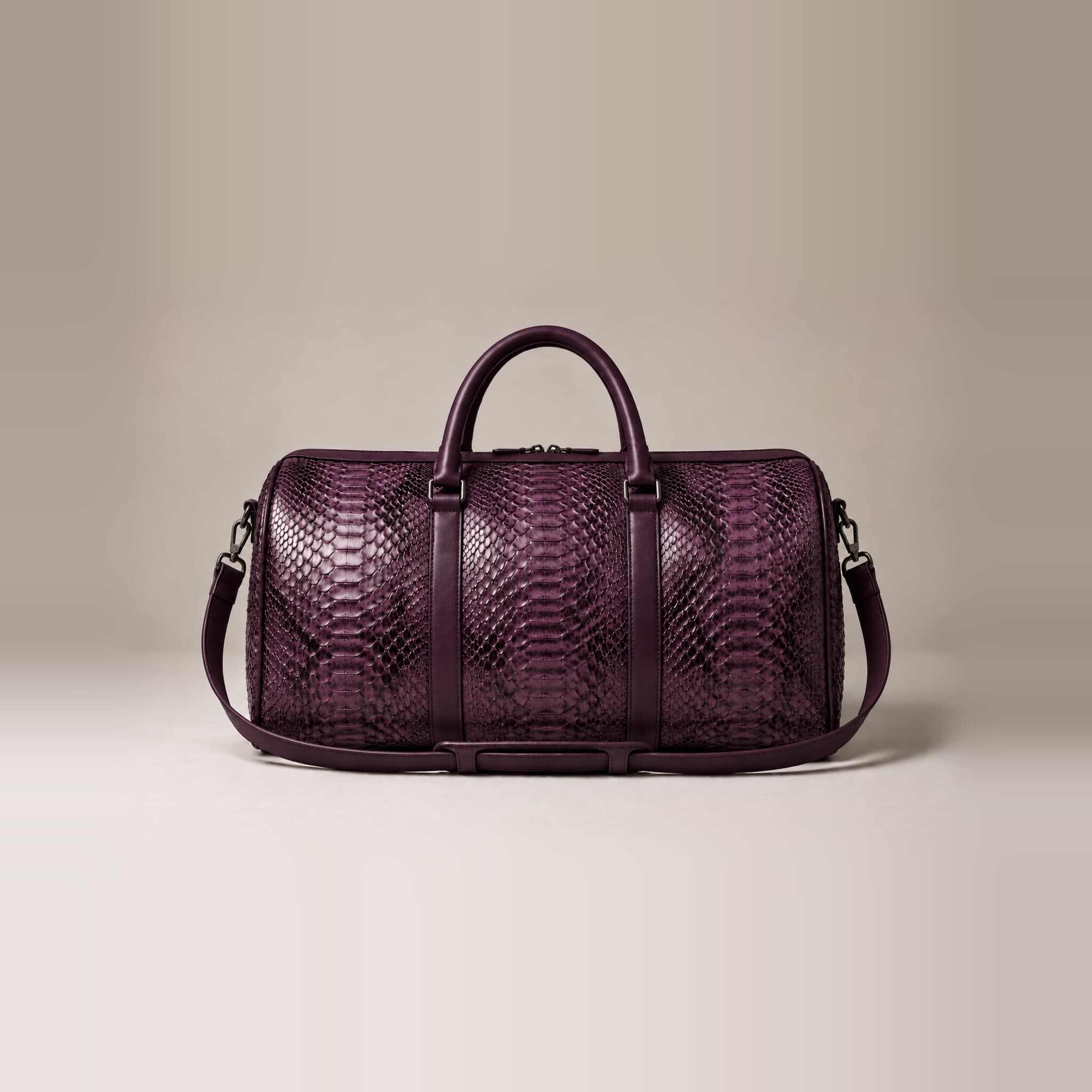 The Dom Bag in Plum, front view
